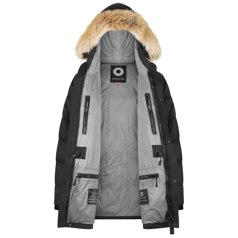 Shackleton Mens Endurance Lightweight Down Parka Black Sportpursui