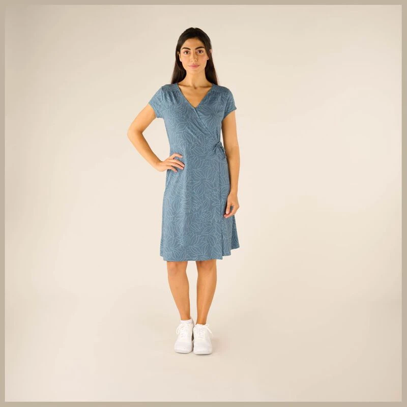 Sherpa Womens Padma Wrap Dress Haze Leaf Sportpursuit