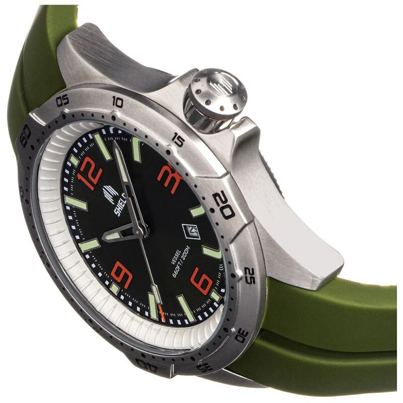 Shield Vessel Men's Watch Green Band Silver Case SLDSH112-4 – Shield Watches