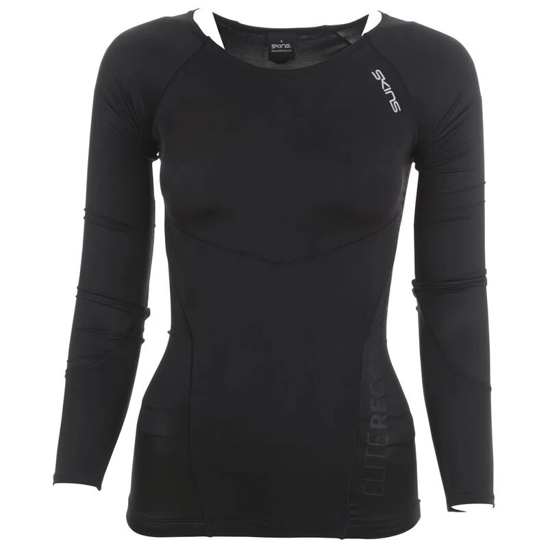 Skins Womens DNAmic Elite Recovery Long Sleeve Top (Black)