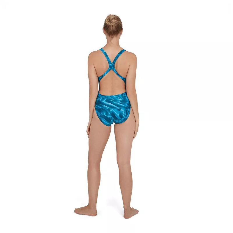 Bañador Speedo Allover Starback Swimsuit Blue Mujer 