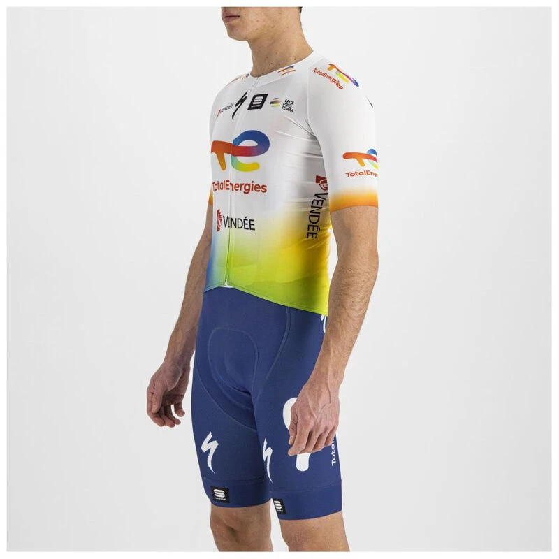 Sportful Mens Team TotalEnergies Bomber Jersey (White) | Sportpursuit.