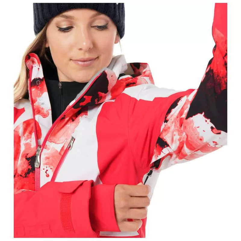 Spyder Womens Leader GTX Jacket Golden Poppy Frequency White Hibiscus