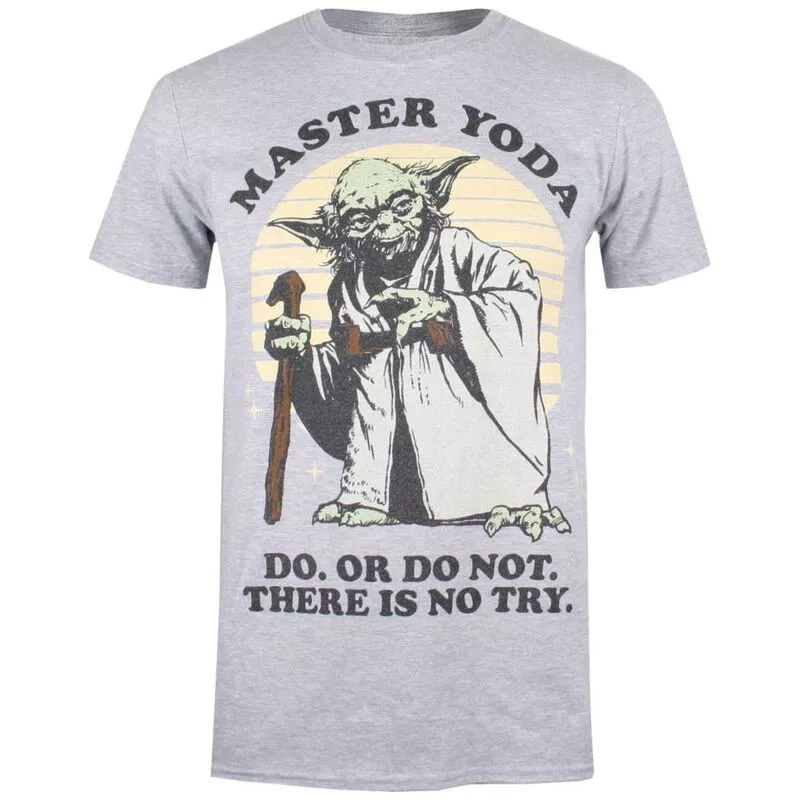 Star Wars Mens Master Yoda T Shirt Grey Marl Sportpursuit