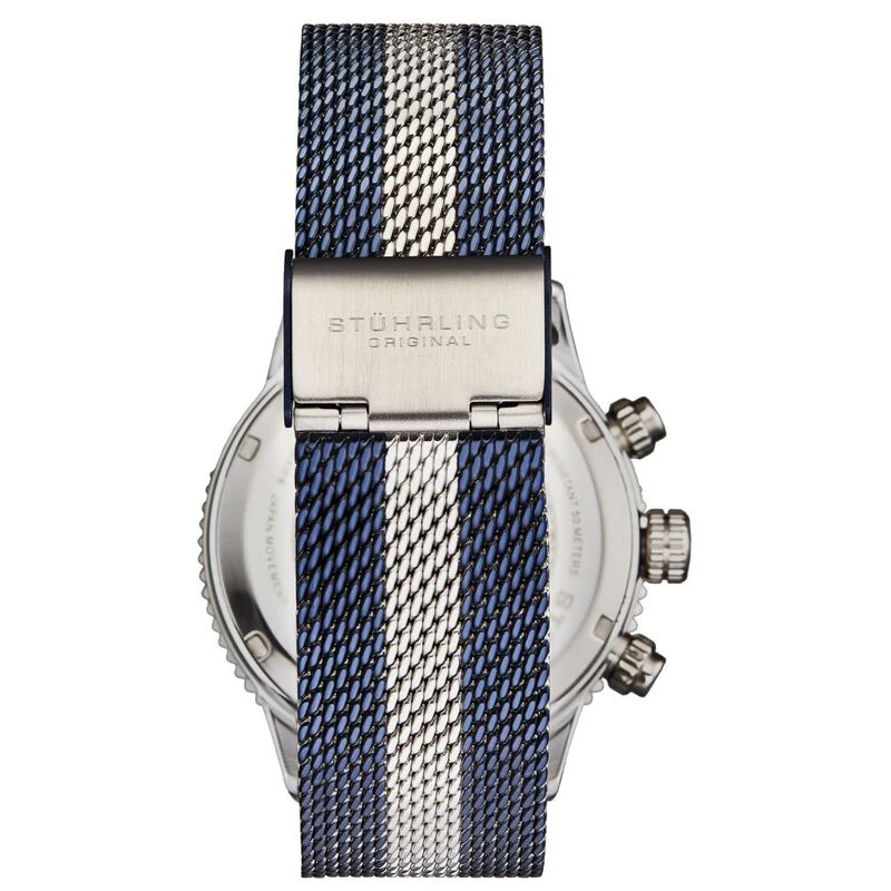 Stuhrling men's chronograph watch with mesh band hot sale