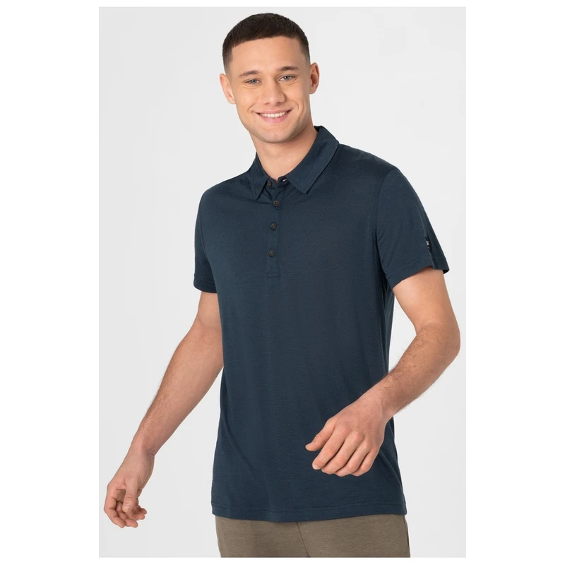 Vapor print tipped collar polo shop