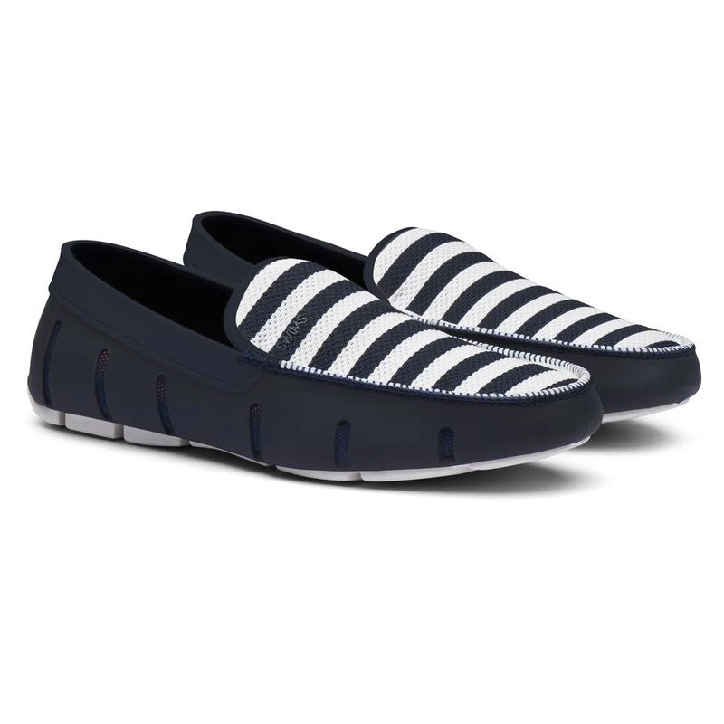 Swims Footwear Mens Striped Venetian Loafers Navy White Sportpursu
