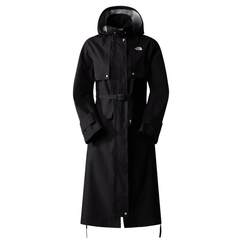 The North Face Womens Dryvent Trench Coat Jacket TNF Black Sportpu