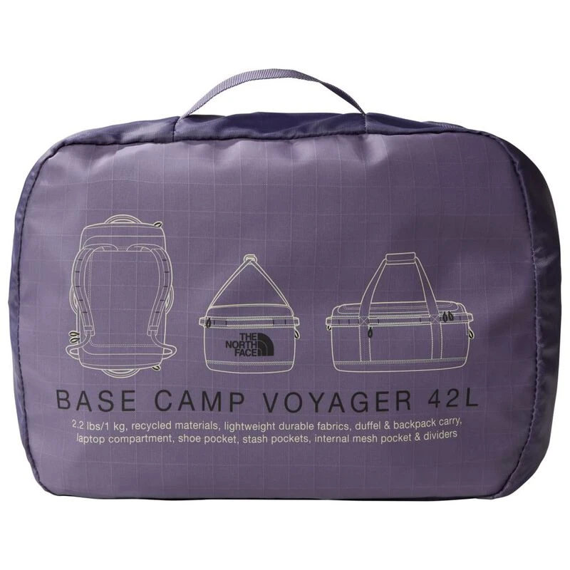 The North Face Base Camp Voyager Duffle Bag Lunar Slate TNF Black