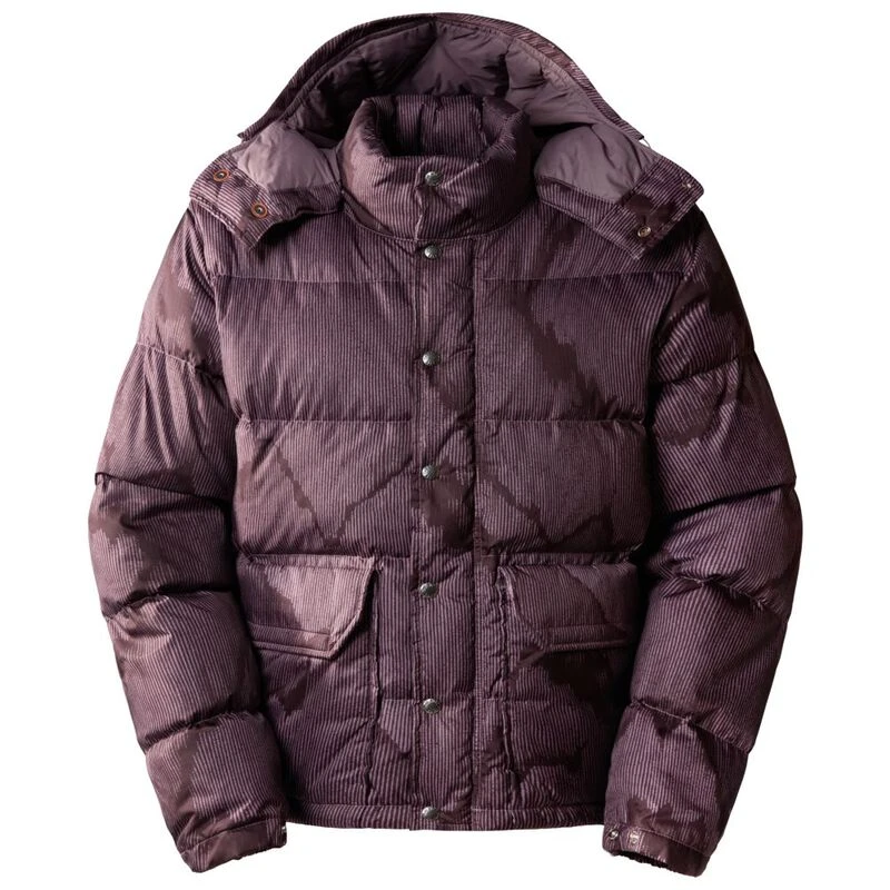 Brushed herringbone hooded puffer jacket clearance