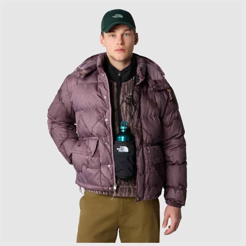 The North Face Mens 71 Sierra Down Short Jacket Fawn Grey Engraved Mo