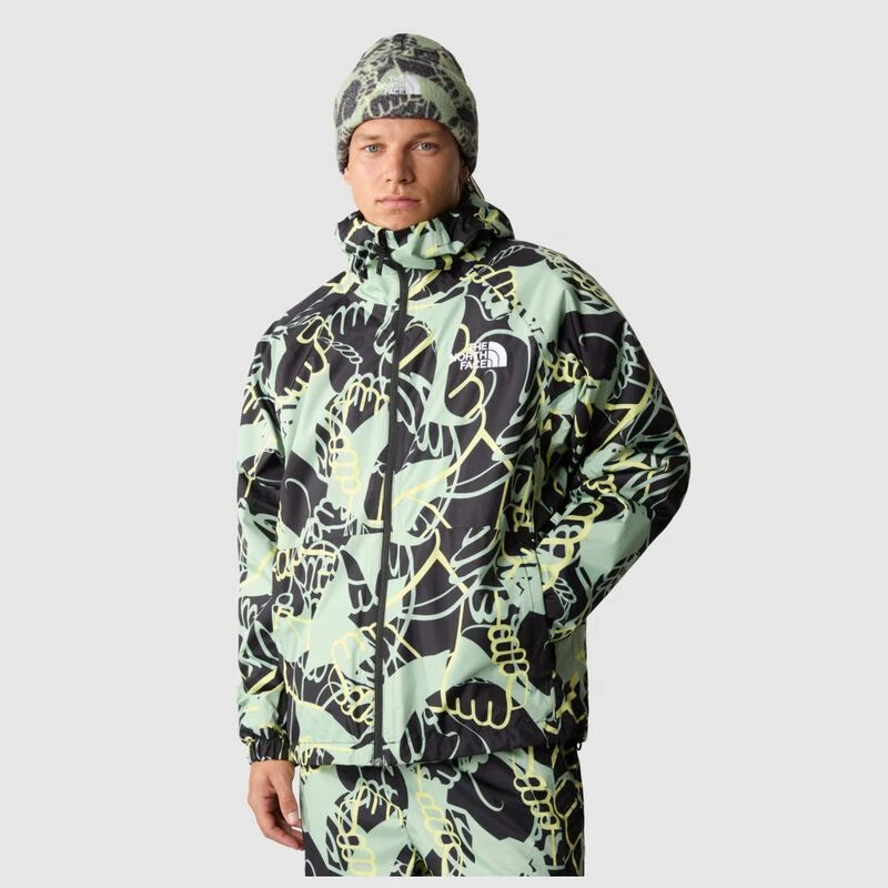 The North Face Mens Build UP Jacket TNF Black Hands Print Sportpur