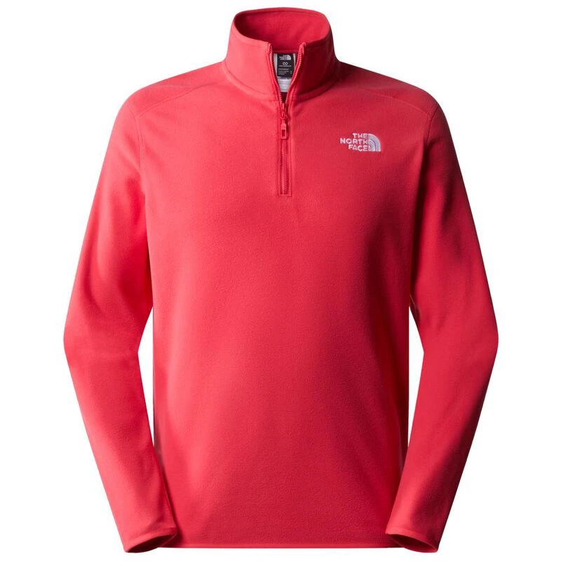 The North Face Mens 100 Glacier 1 4 Zip Pullover Clay Red Sportpur