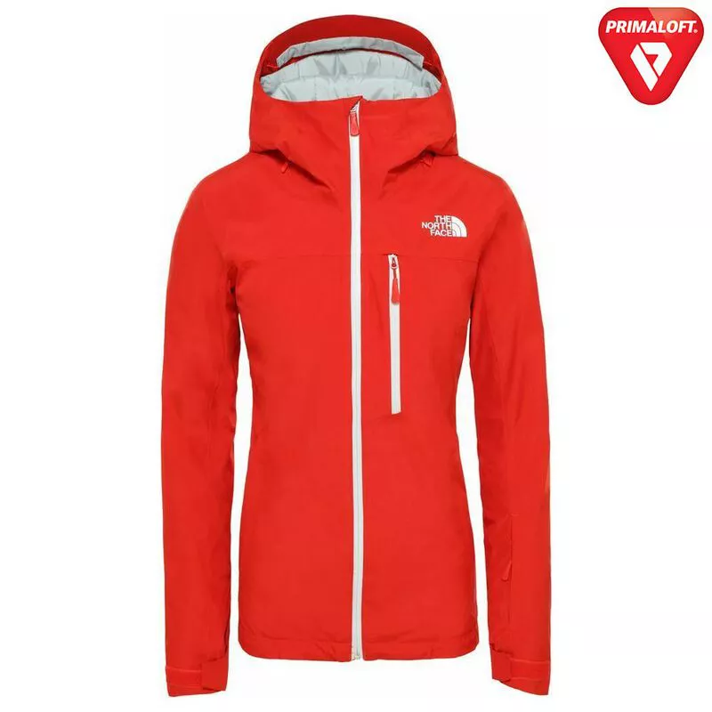 The North Face Womens Descendit Snow Jacket Red Sportpursuit