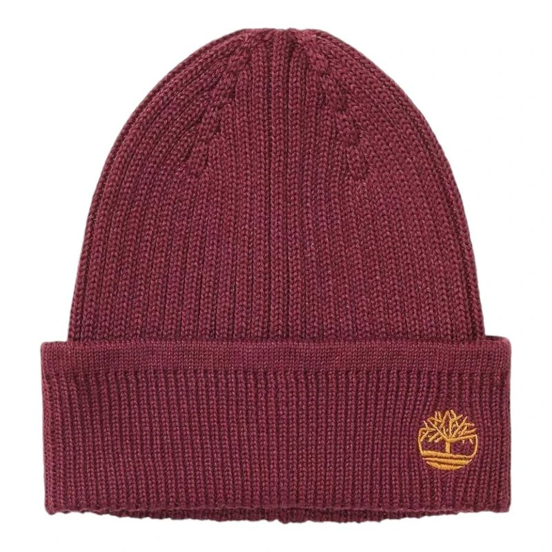 Timberland Mens Solid Rib Beanie Red Sportpursuit