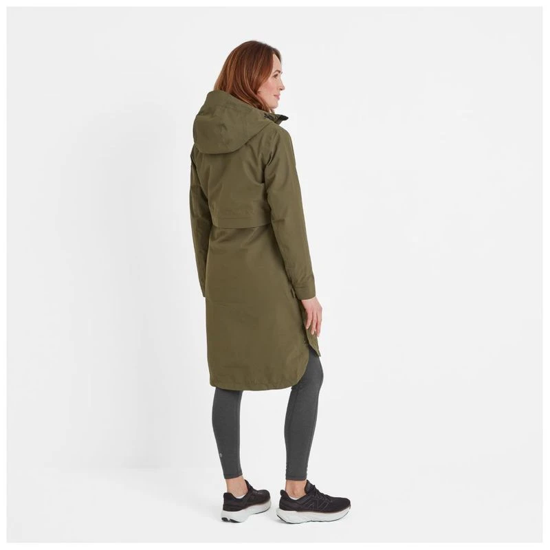 Tog 24 Womens Saunter Long Waterproof Jacket Khaki Sportpursuit