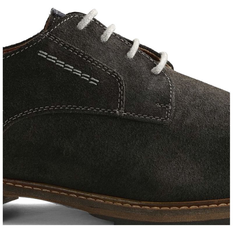 Mens London Low Suede Shoes (Dark Grey Grey Suede Leather Smoothfit Trainers