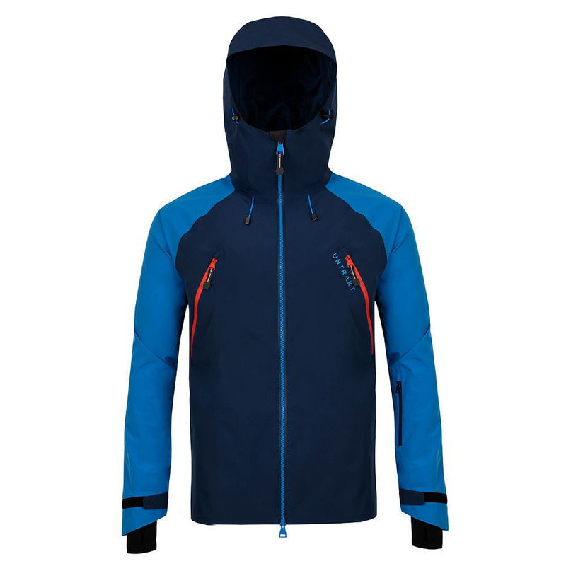 UNTRAKT Mens Feldspar 2 Layer Ski Jacket (Navy/Blue/Orange) | Sportpur