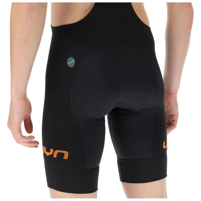 UYN Mens Ridemiles Bib Shorts (Black/Orange)