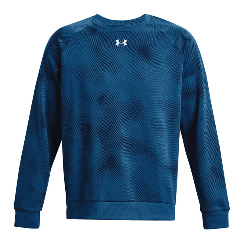 UnderArmour Maglione Rival Fleece Printed Crew Uomo Blu privatespo