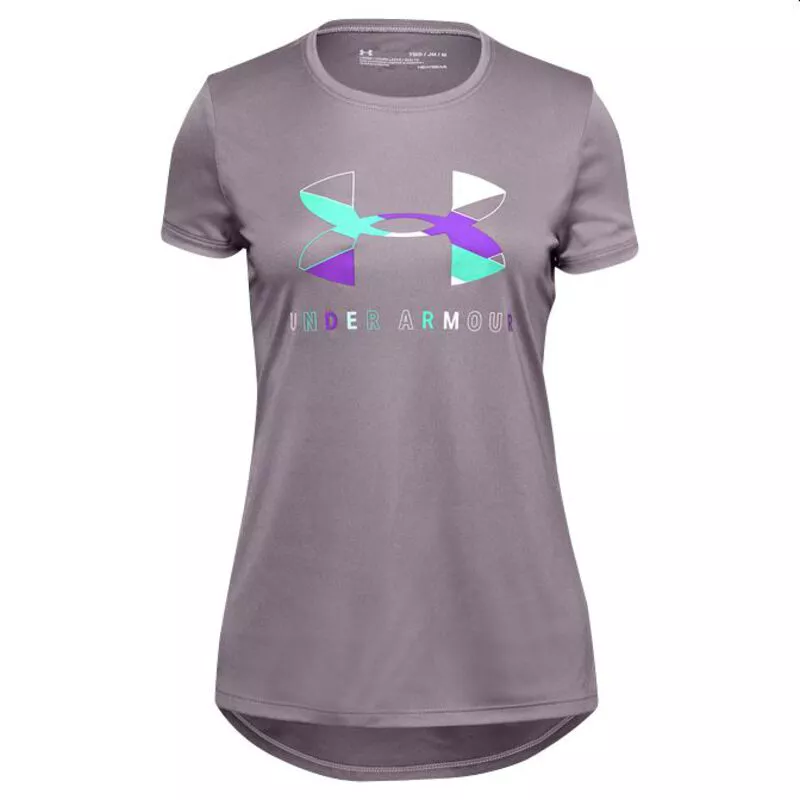 Under Armour Girl's Tech Graphic Big Logo Short-Sleeve Shirt 