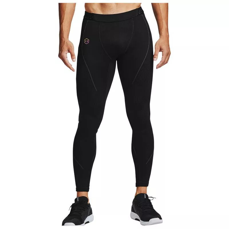 Under Armour Mens Rush Seamless Tights Black Black Graphite Sportp