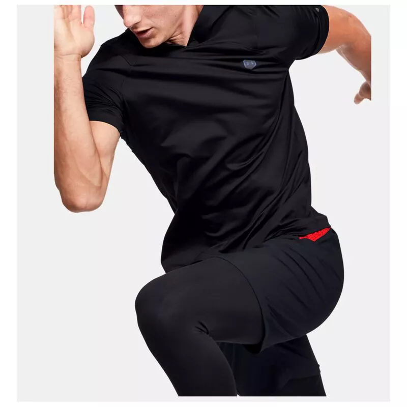 Under Armour Mens Rush Heatgear Short Sleeve Hoodie Black Sportpur
