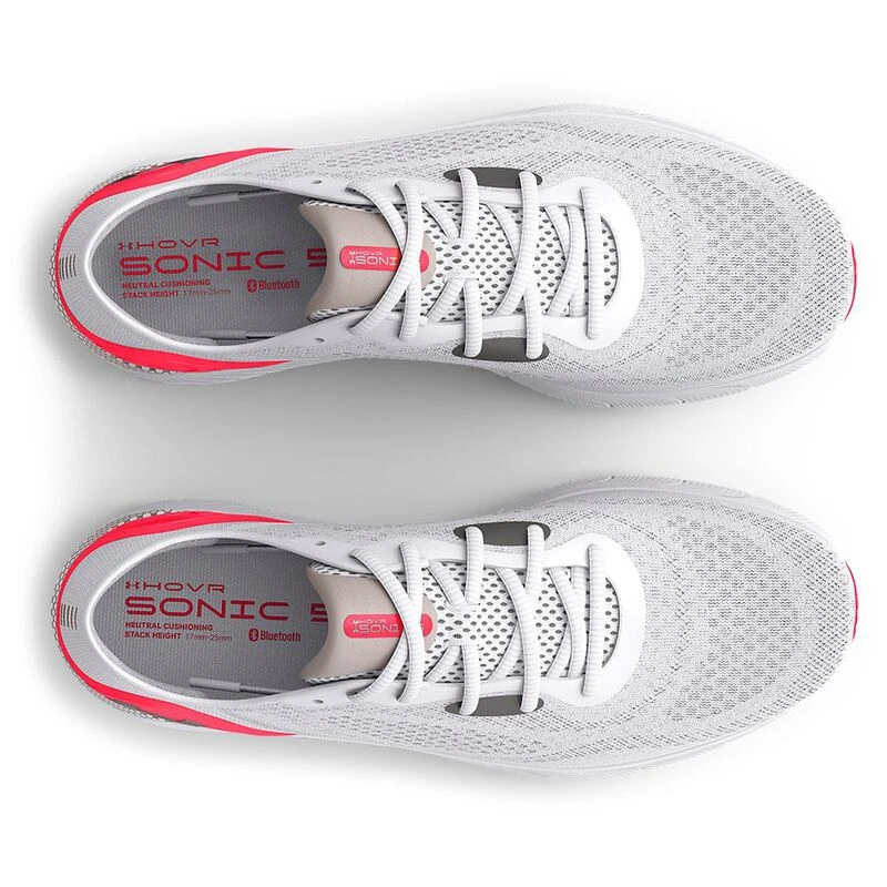 Under Armour Womens HOVR Sonic 5 Shoes White Bolt Red Sportpursuit