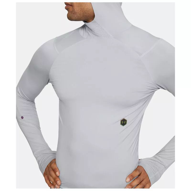 Under Armour Mens Rush Compression Scuba Long Sleeve Hoodie Grey S
