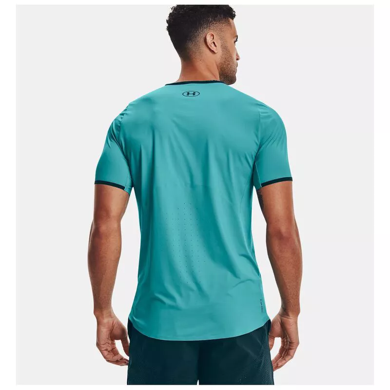 Under Armour Mens HeatGear Isochill Perforated Short Sleeve Top (Cosmo