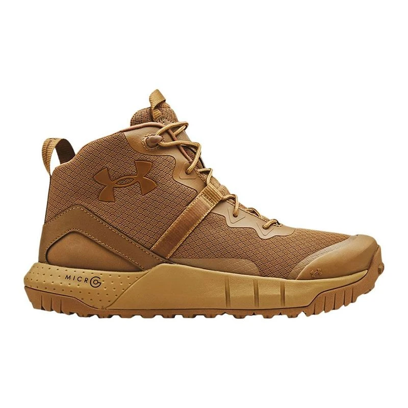 Under Armour Mens Micro G Valsetz Mid Hiking Shoes Brown Sportpurs