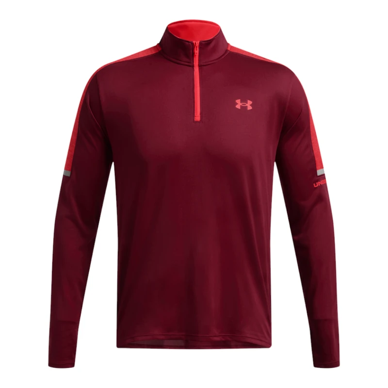 Pull Sans Manches (gilet) Zero Restriction Homme Taille L - 1/4 Zip Rouge - Microfibre Performance