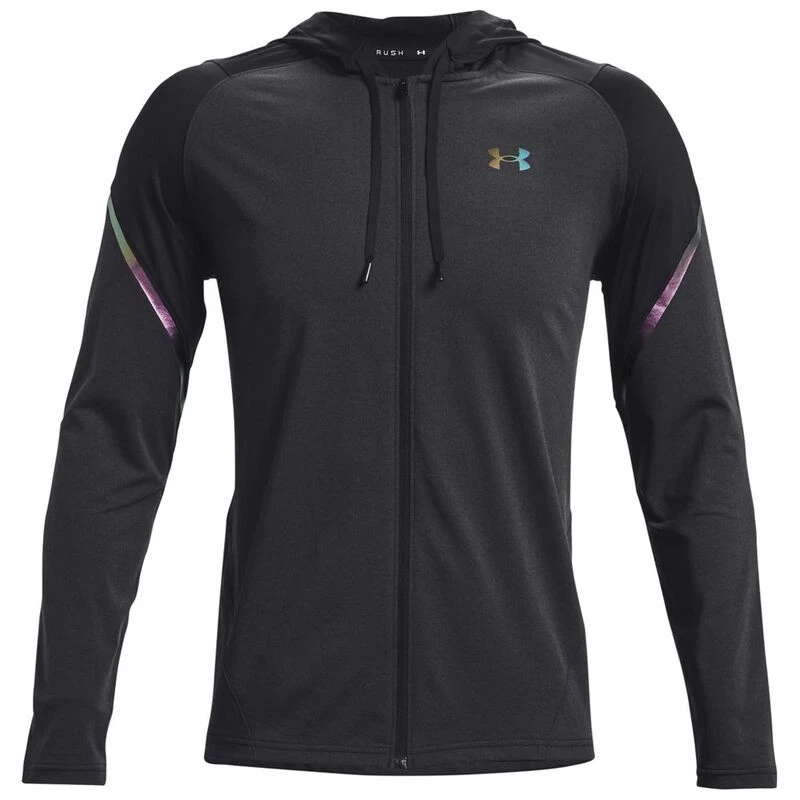 Under Armour Mens Rush Full Zip Hoodie Black Sportpursuit