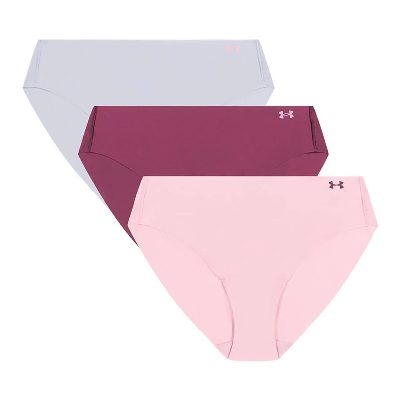 Under Armour Womens Pure Stretch No Show Bikini x3 Underwear Pink