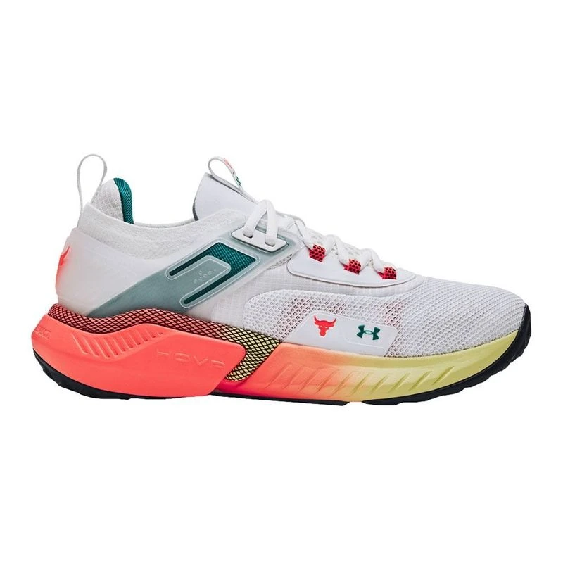 UnderArmour Mens Project Rock 5 Casual Shoes White Coastal Teal After