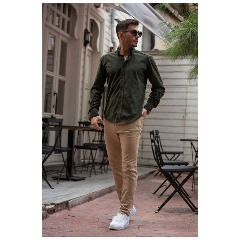 Valiberta Mens Velvet Shirt Khaki Sportpursuit