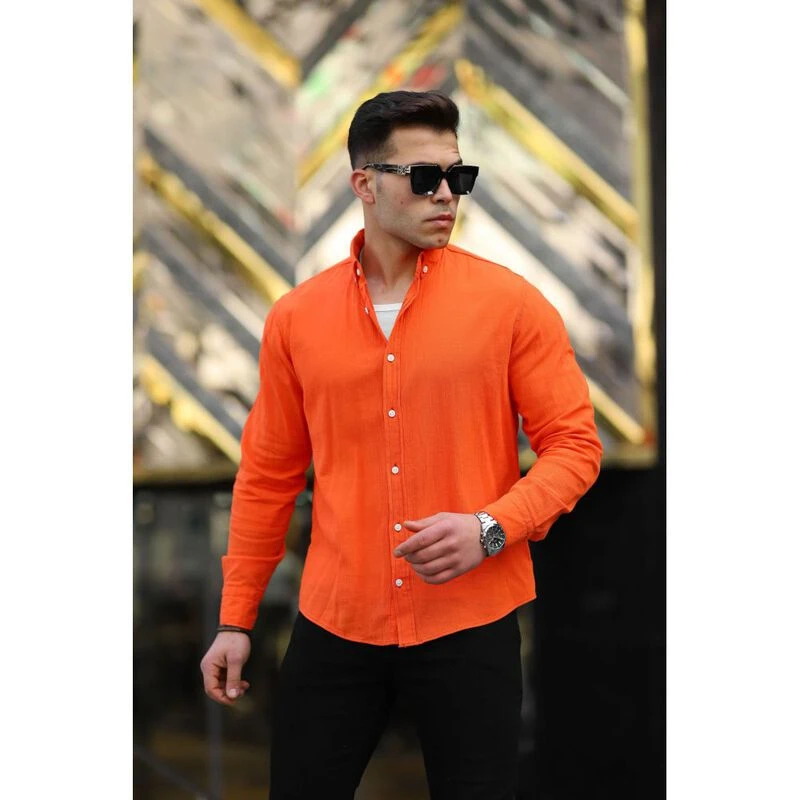 Chemise de pêche ventilée manches courtes Habit homme XL orange