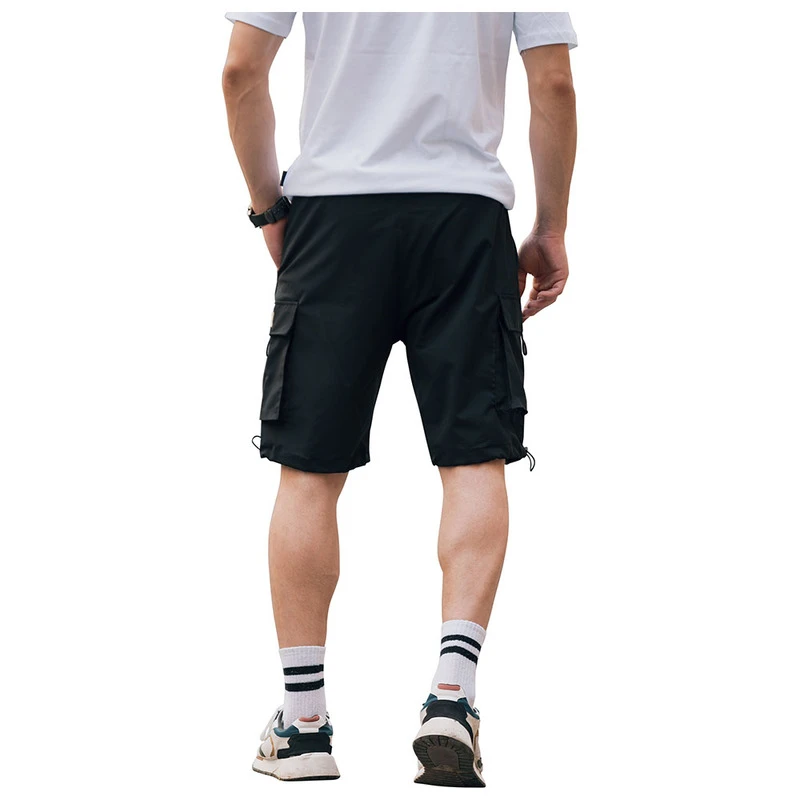 Valiberta Mens Parachute Cargo Shorts Black Sportpursuit