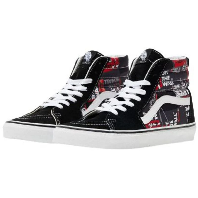 Vans Sk8 Hi Shoes Black Red True White Sportpursuit