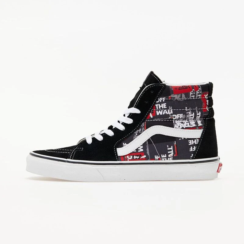 Vans Sk8 Hi Shoes Black Red True White Sportpursuit