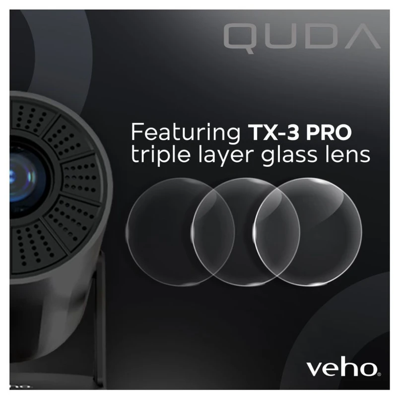 Veho Quda ROHM PJ-2 Smart Projector (Grey/Black) | Sportpursuit.com