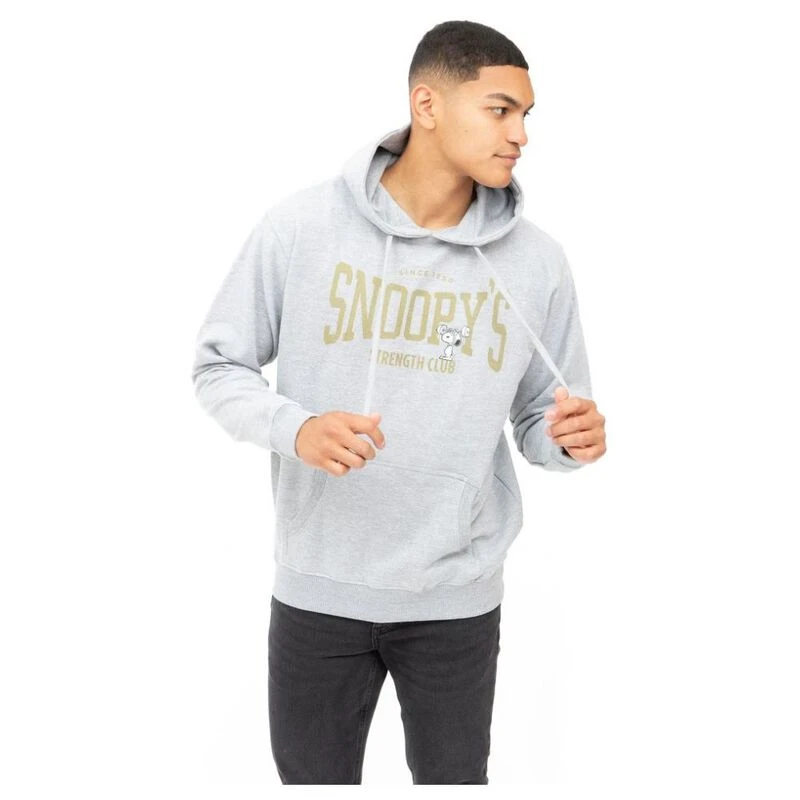 Mens Snoopys Strength Club Hoody (Grey Marl) Sportpursui