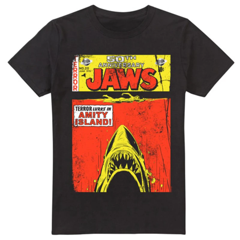 T-shirt Homme Jaws - Affiche Vintage Du Film - Licence Officielle