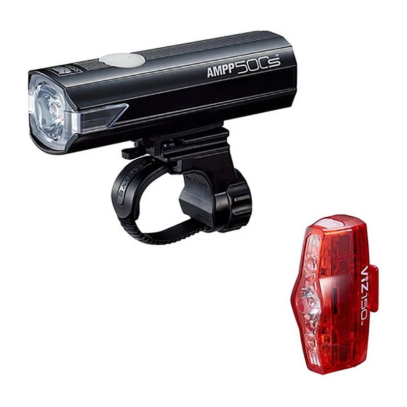 Cateye Set Ampp 500 Viz 150 Bike Light Set Black Sportpursuit