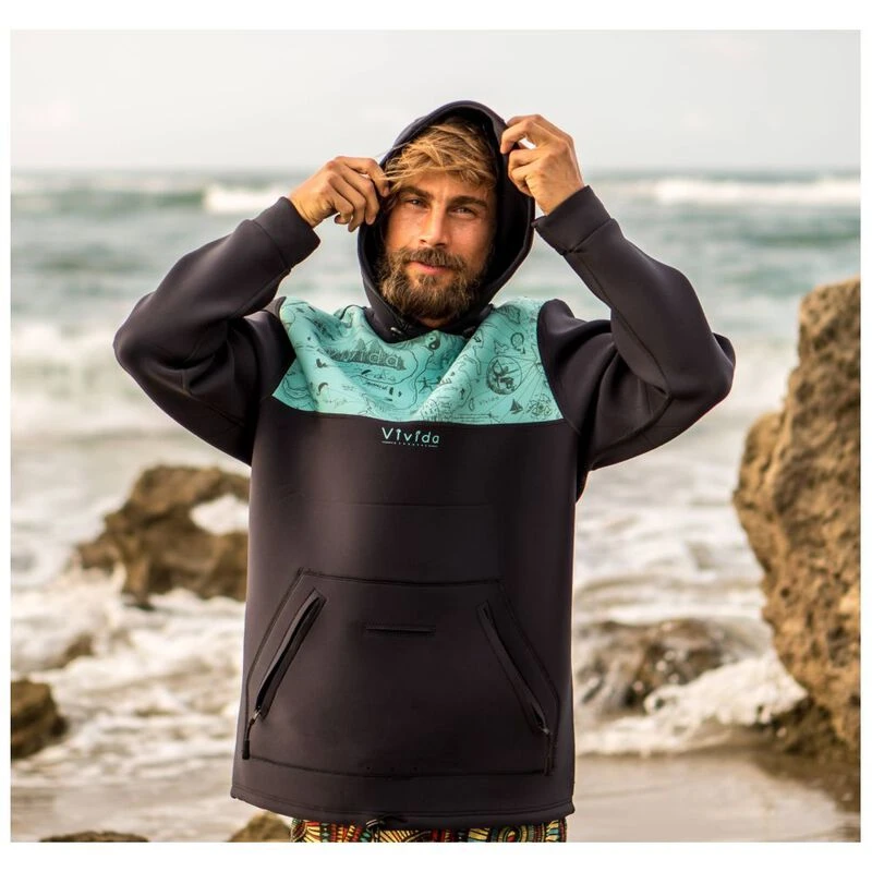 Vivida Lifestyle Neptune Neoprene Hoodie Graphite Map of Dreams Sp