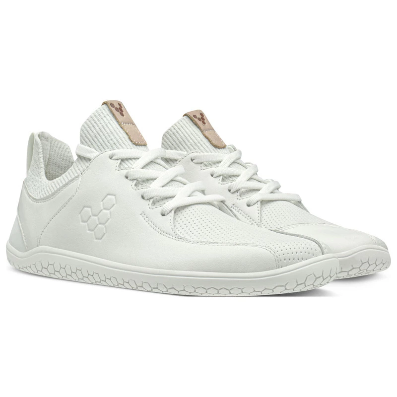 Vivobarefoot Mens Primus Knit Lux Leather Shoes White Sportpursuit