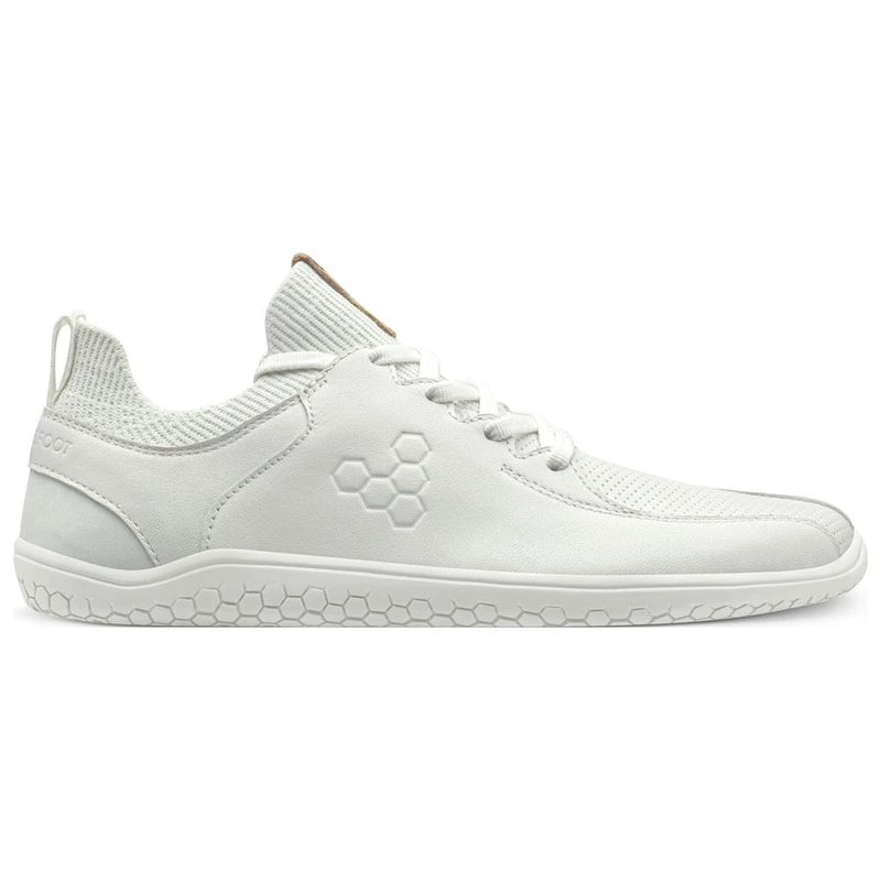 Vivobarefoot Mens Primus Knit Lux Leather Shoes (White  display picture 1