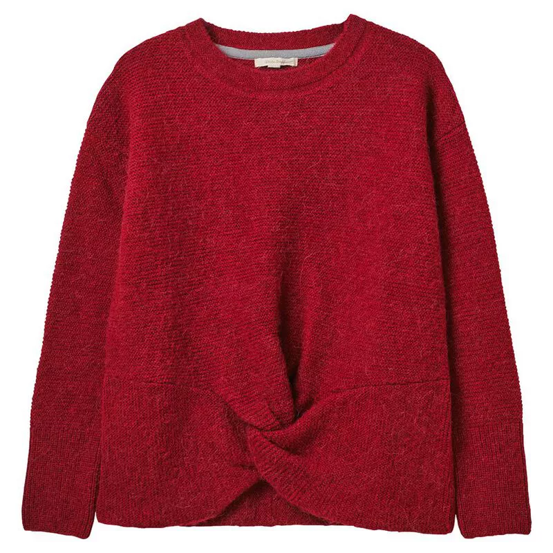 White Stuff Womens Twist Front Rib Pullover Red Sportpursuit
