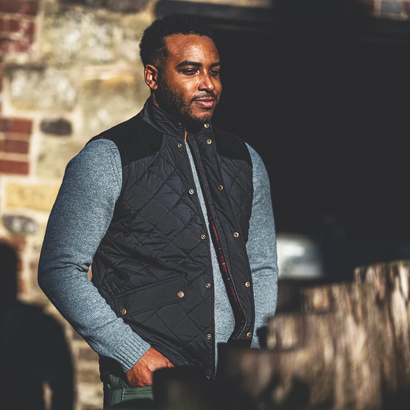 Mens quilted gilet sales