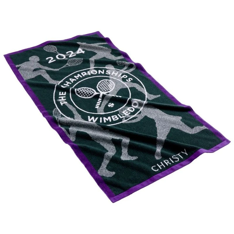 Wimbledon Championship Towel (Green and Purple) | Sportpursuit.com